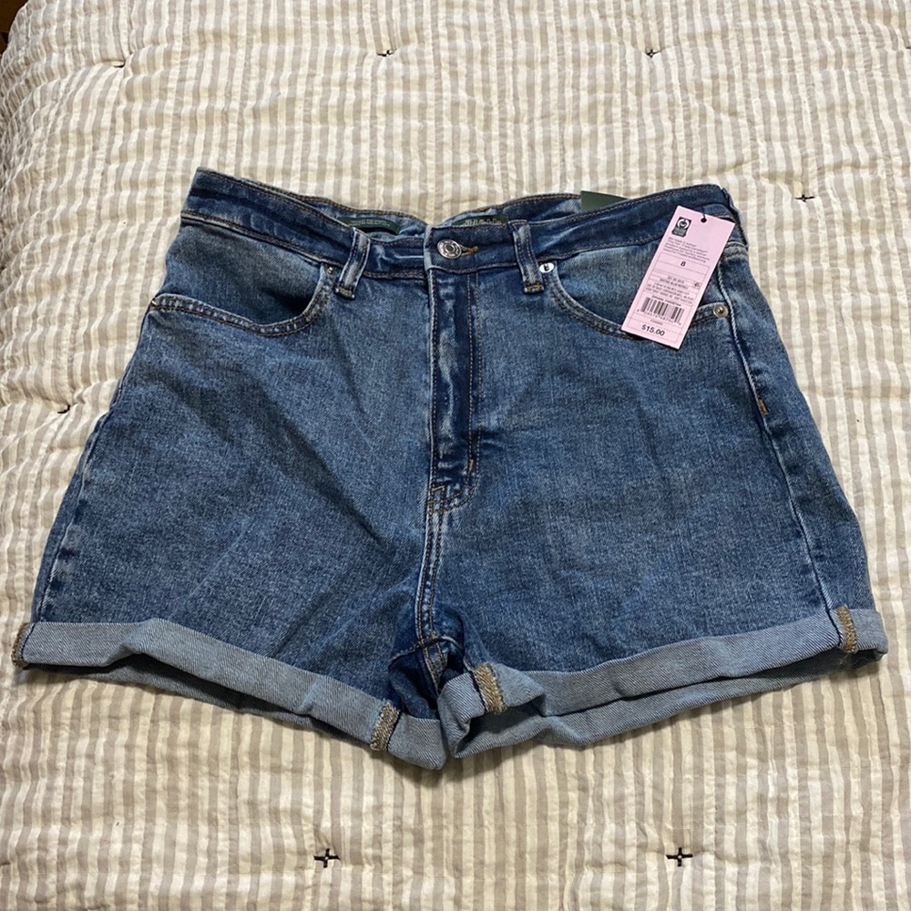 Wild Fable High Rose Rolled Cuff Mom Shorts